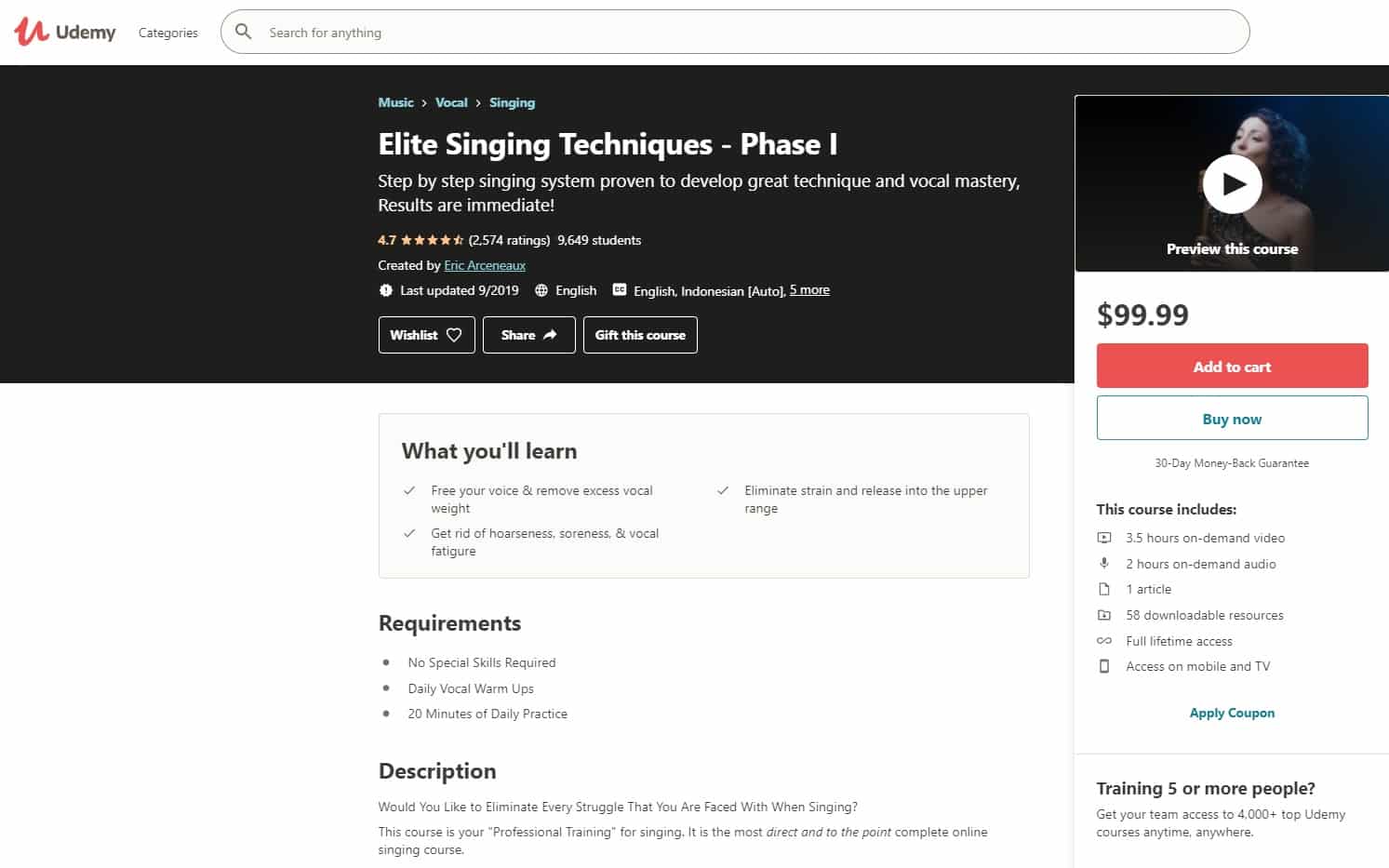 Udemy 3 Singing Lessons for Beginners