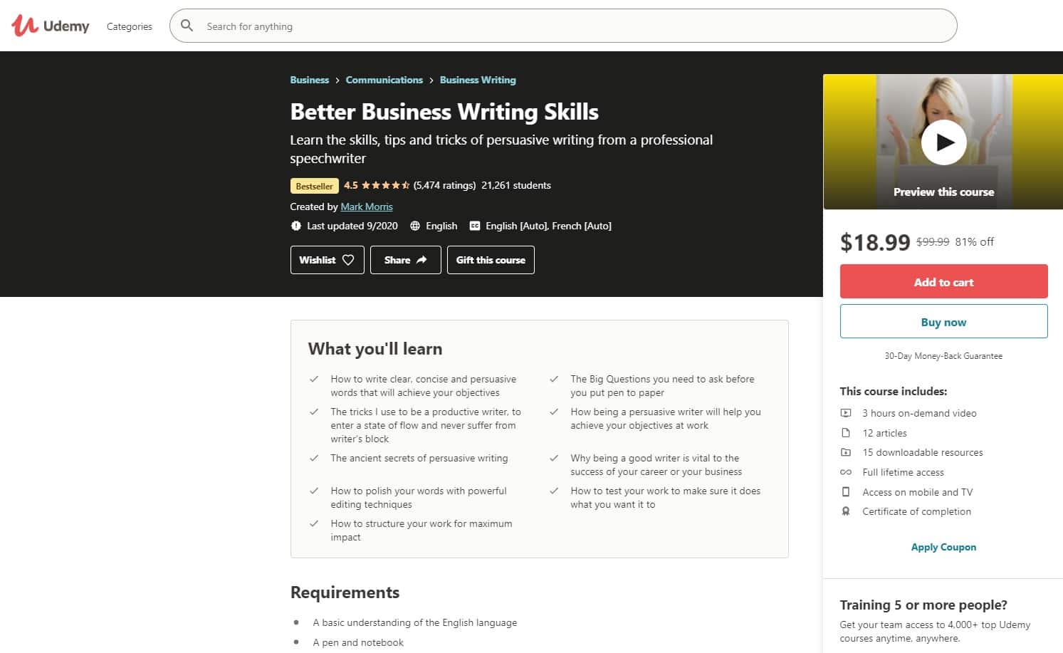 Udemy 3 Writing Lessons for Beginners
