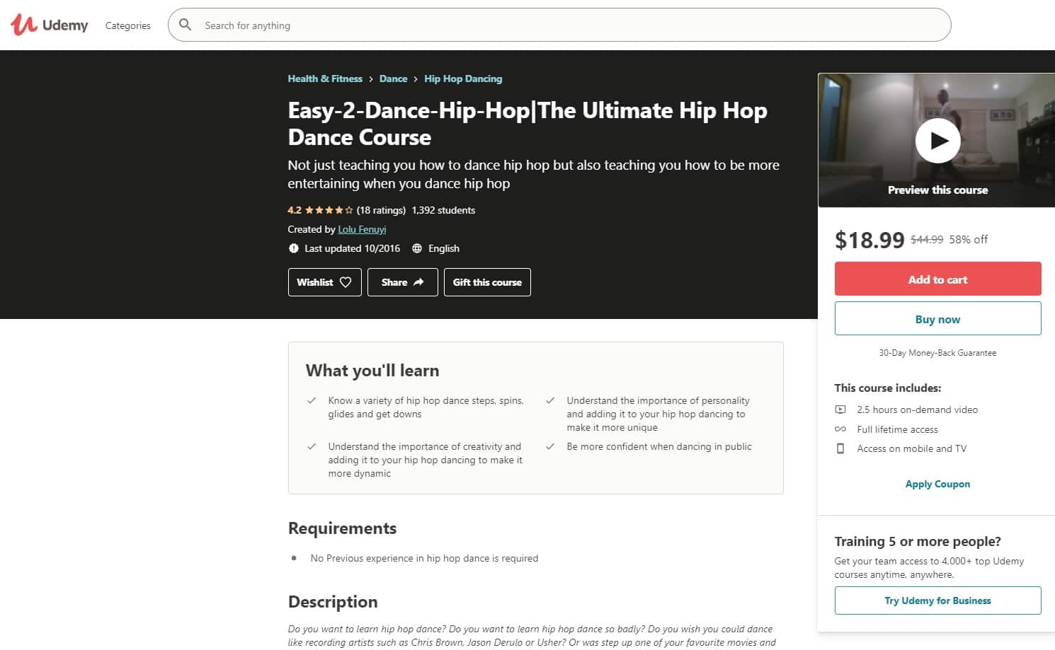 Udemy 4 Hip Hop Lessons for Beginners