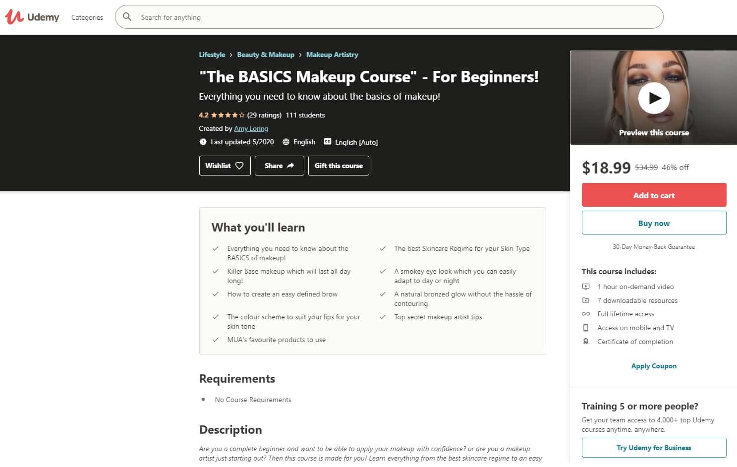 Udemy 4 Makeup and Beauty Lessons for Beginners