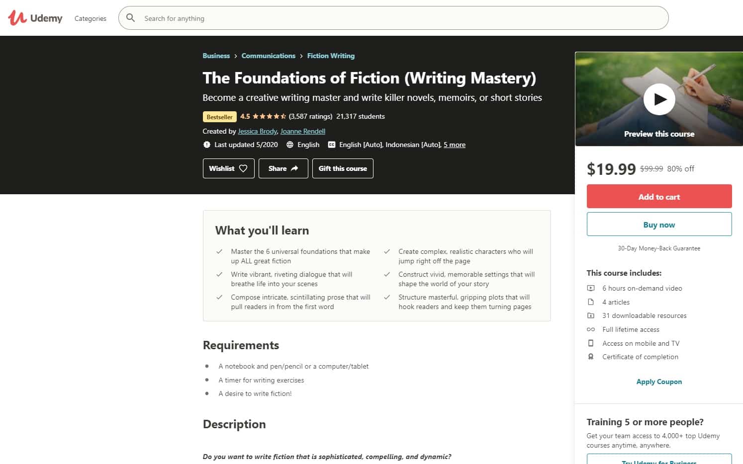 Udemy 4 Writing Lessons for Beginners