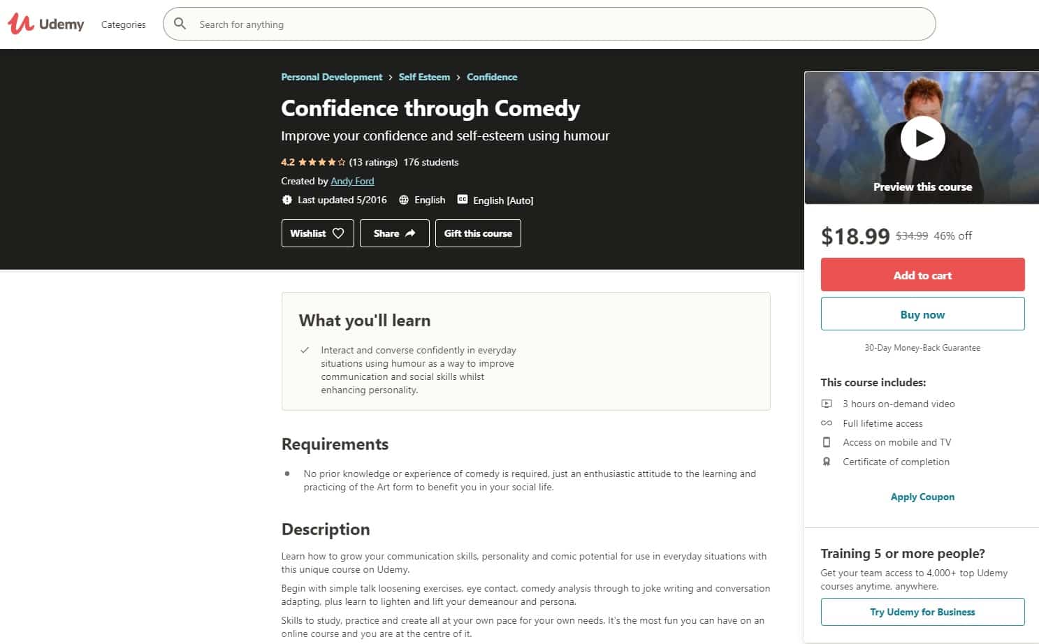 Udemy 5 Comedy Lessons for Beginners