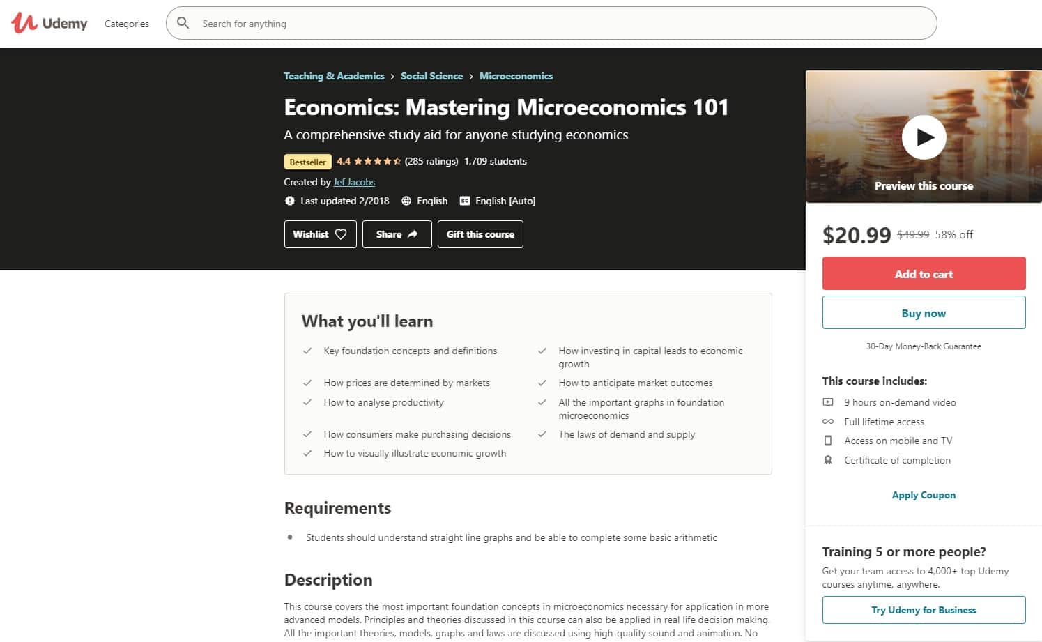 Udemy 5 Economics Lessons for Beginners