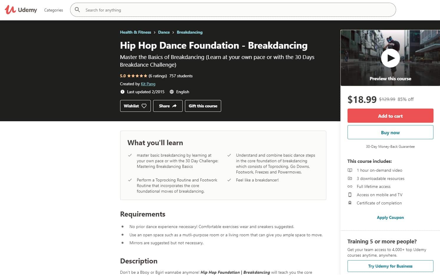 Udemy 5 Hip Hop Lessons for Beginners