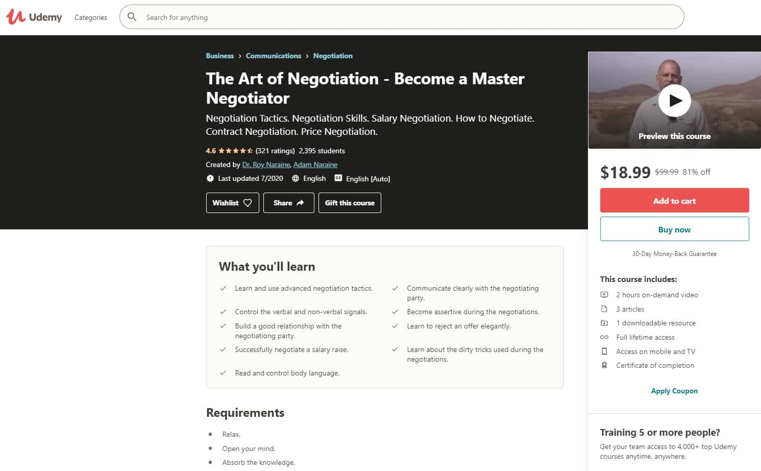 Udemy 5 Negotiation Lessons for Beginners