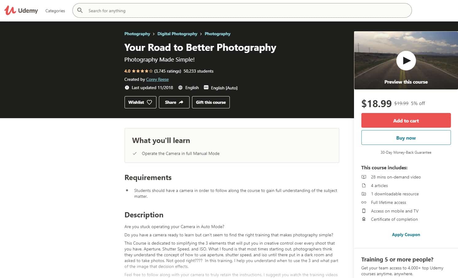 Udemy 5 Photography Lessons for Beginners