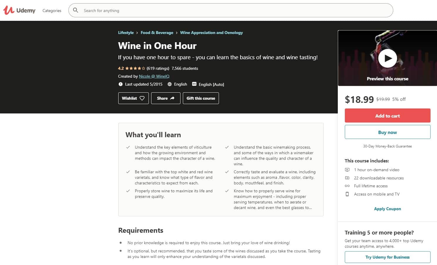 Udemy 5 Wine Appreciation Lessons for Beginners