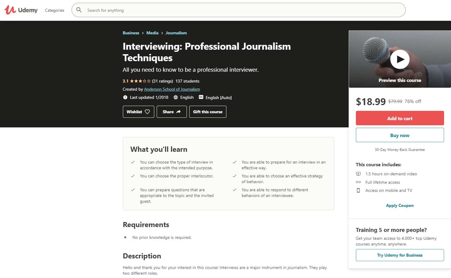 Udemy 6 Journalism Lessons for Beginners