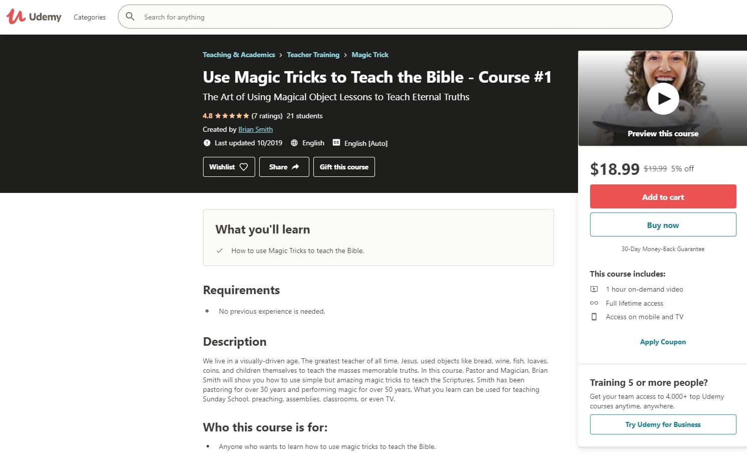 Udemy 6 Magic Lessons for Beginners