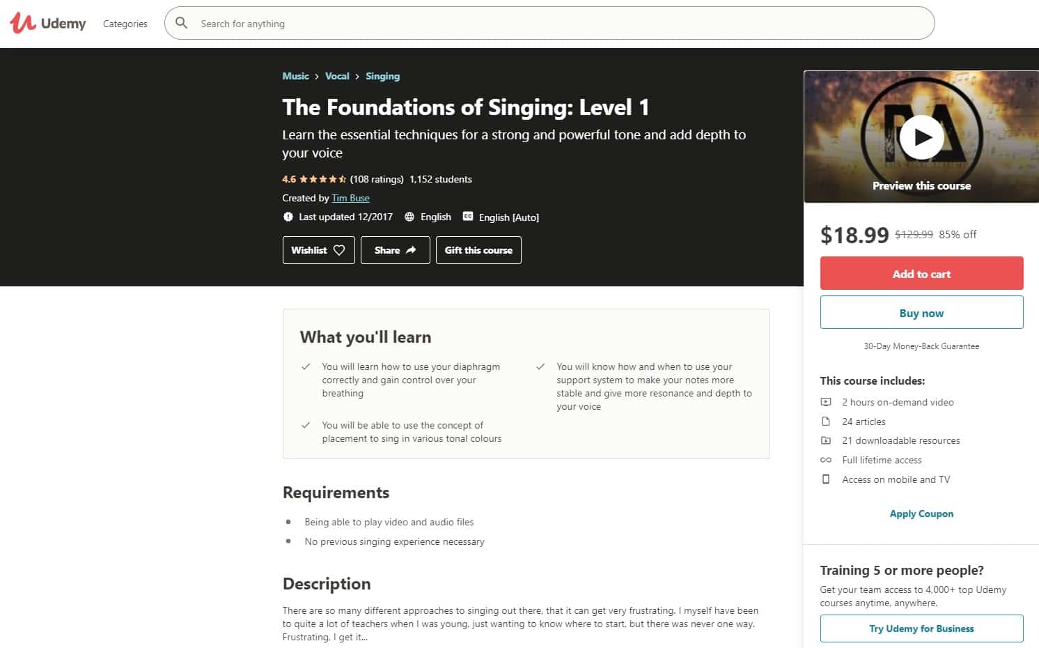 Udemy 6 Singing Lessons for Beginners