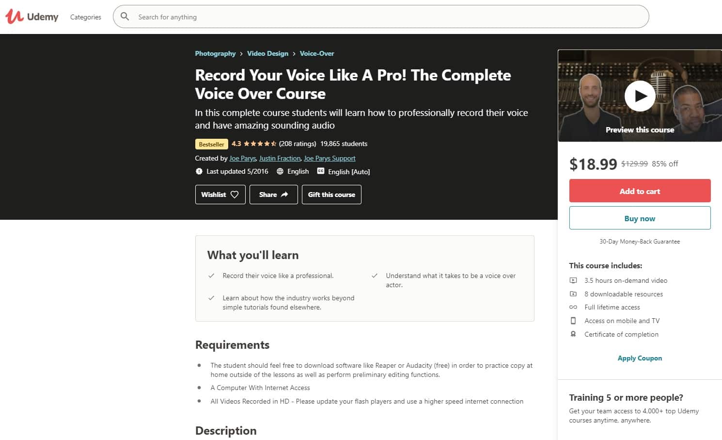 Udemy 6 Voice Lessons for Beginners