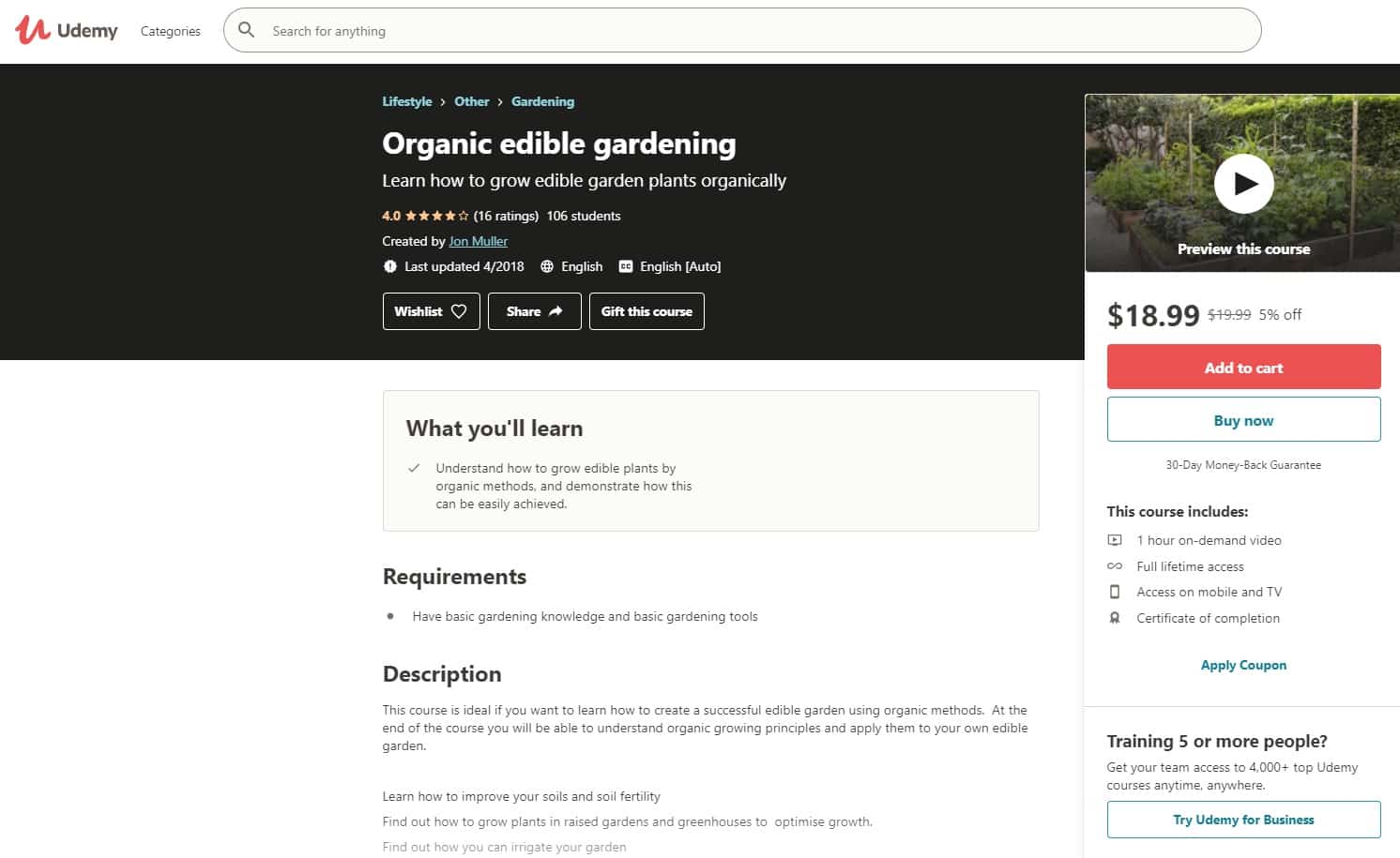 Udemy 7 Gardening Lessons for Beginners