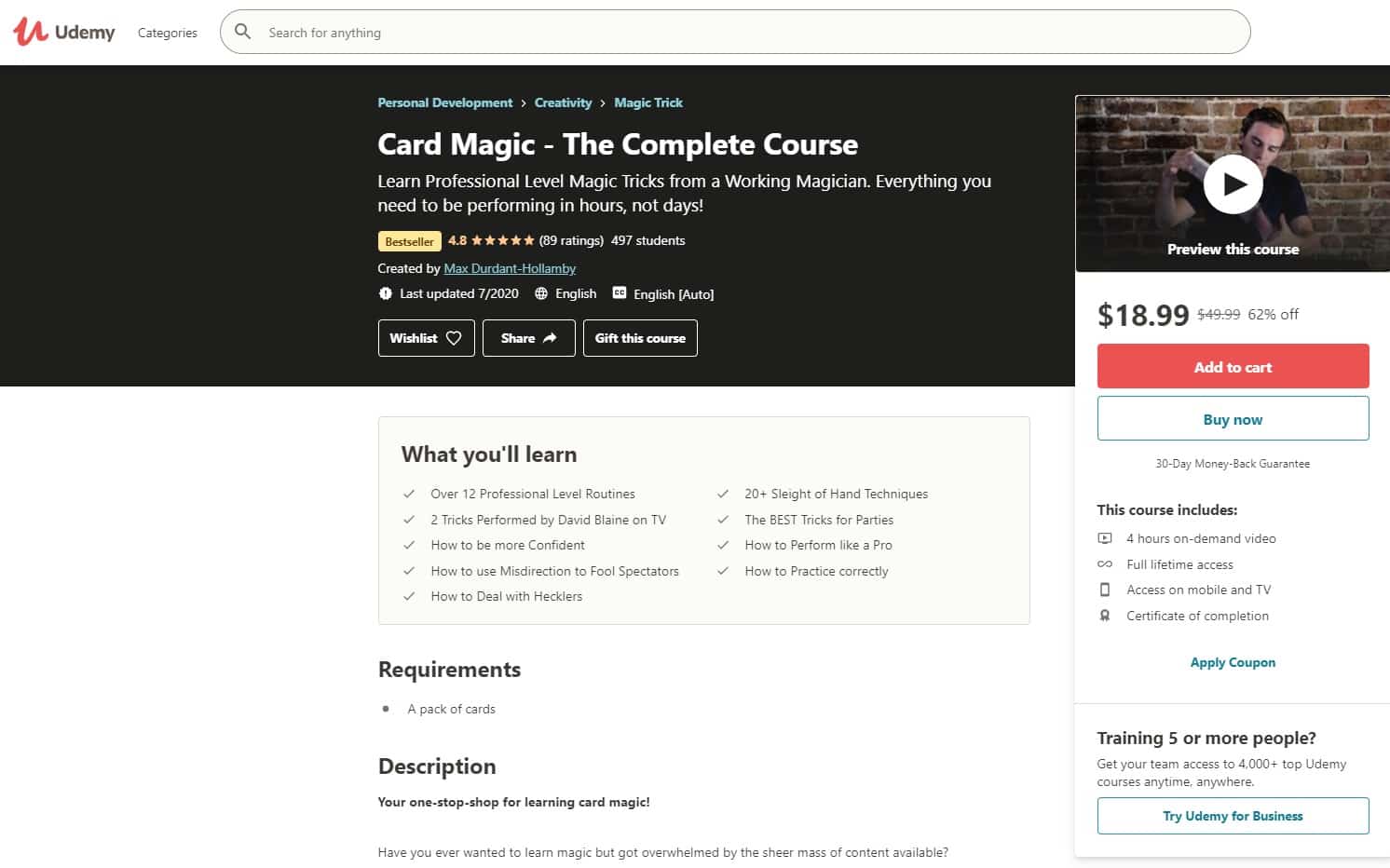 Udemy 7 Magic Lessons for Beginners