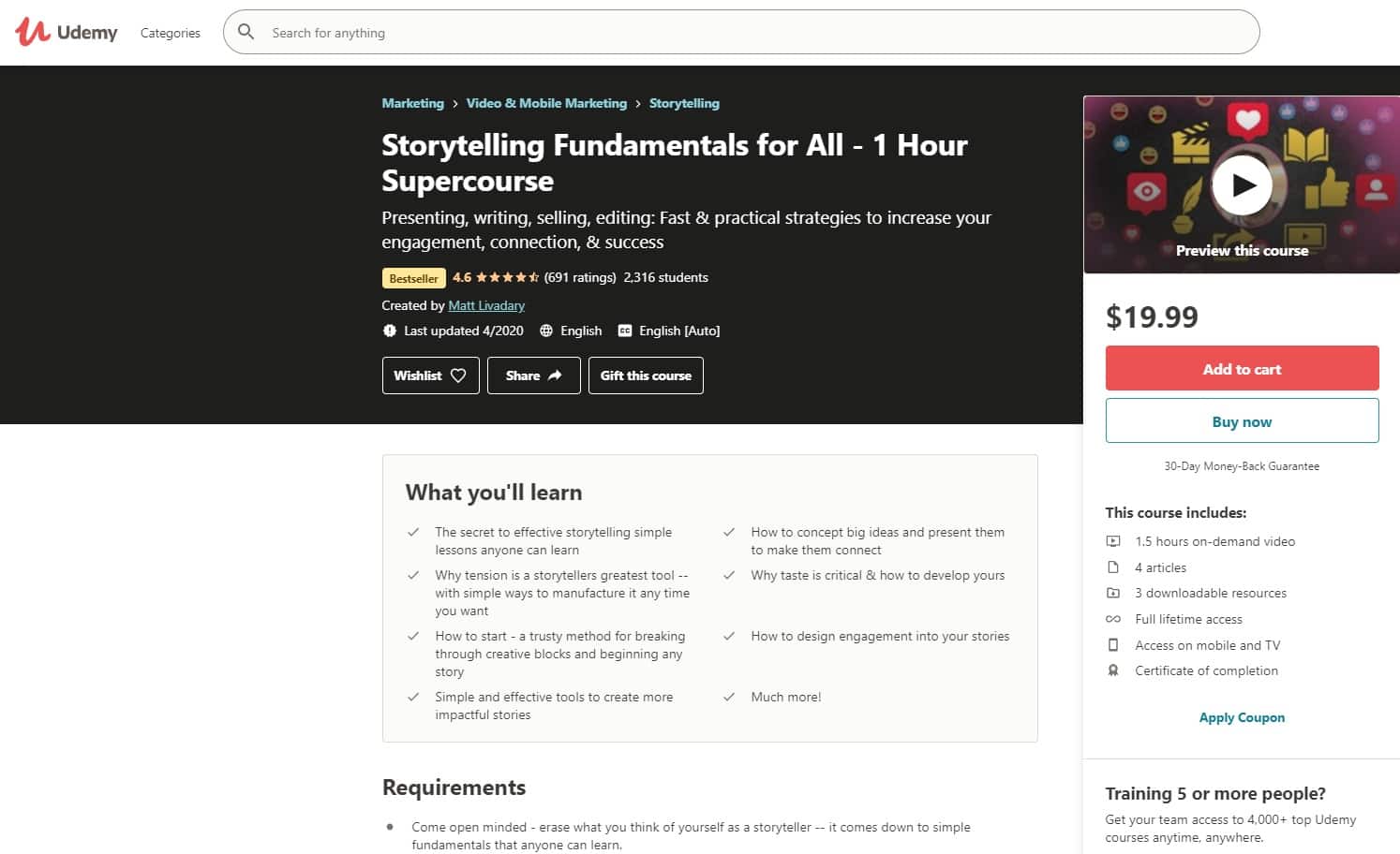 Udemy 7 Storytelling Lessons for Beginners