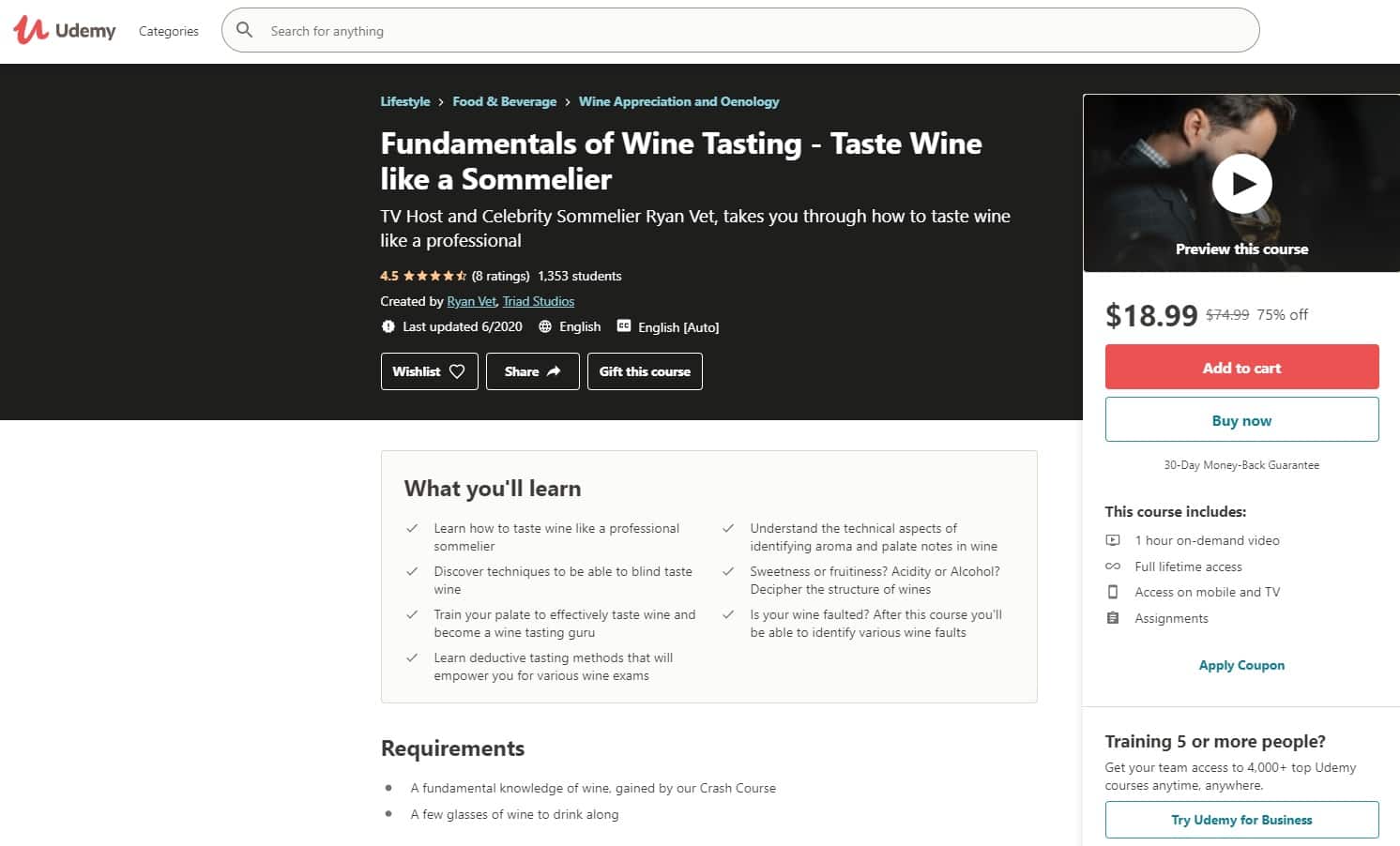 Udemy 7 Wine Appreciation Lessons for Beginners