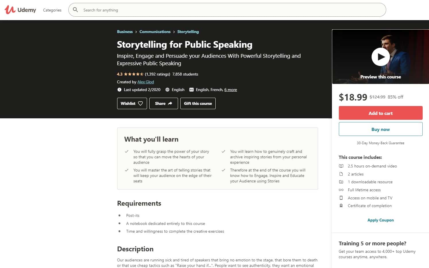 Udemy 8 Storytelling Lessons for Beginners