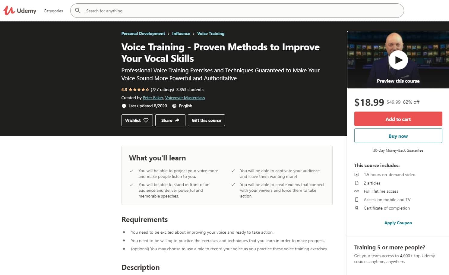Udemy 8 Voice Lessons for Beginners