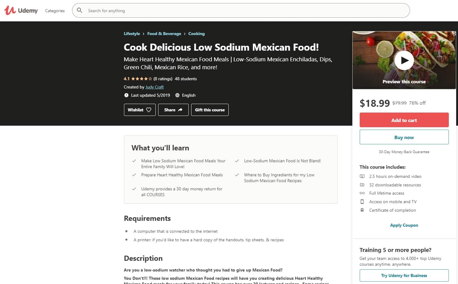 Udemy Mexican Cooking Lessons for Beginners