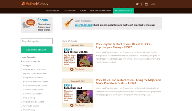 activemelody learn blues rock guitar lessons online