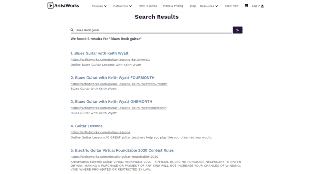 artistworks learn blues rock guitar lessons online