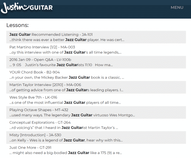justinguitar learn jazz guitar lessons online