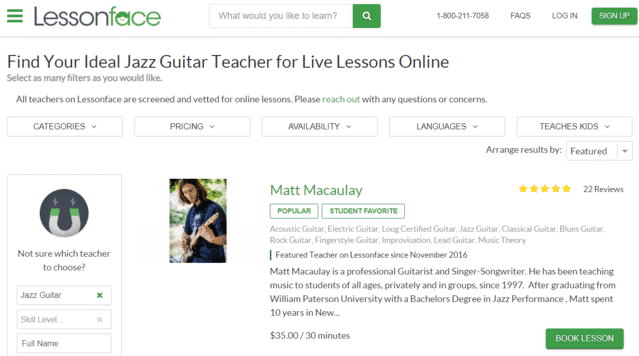 lessonface learn jazz guitar lessons online