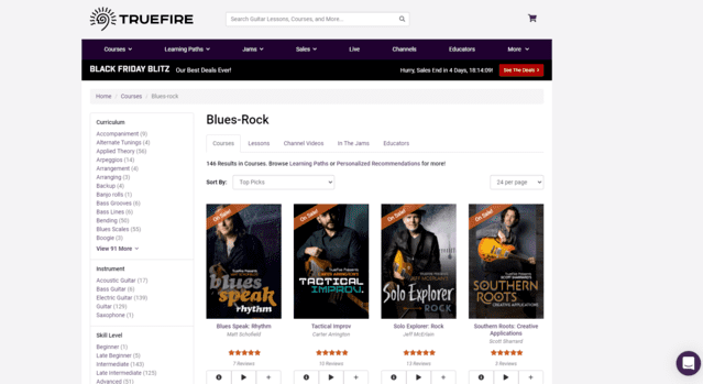 truefire learn blues rock guitar lessons online