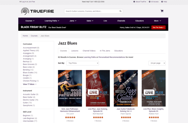 truefire learn jazz blues guitar lessons online