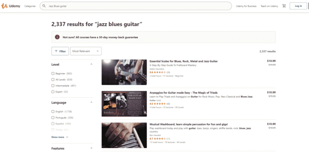 udemy learn jazz blues guitar lessons online