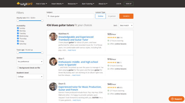 wyzant learn blues rock guitar lessons online