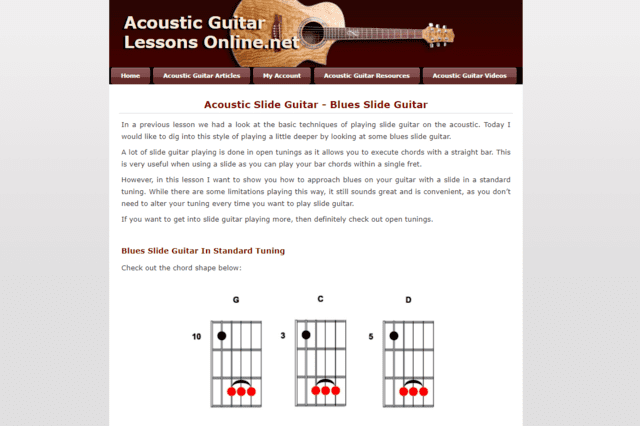 acousticguitarlessonsonline learn blues slide guitar lessons online