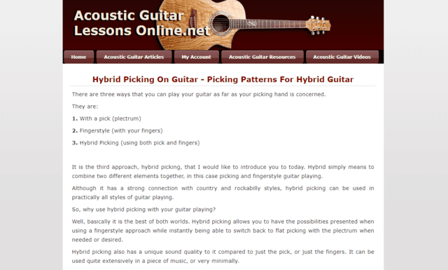 acousticguitarlessonsonline learn guitar hybrid picking lessons online