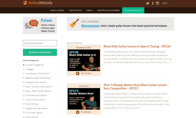 activemelody learn blues slide guitar lessons online
