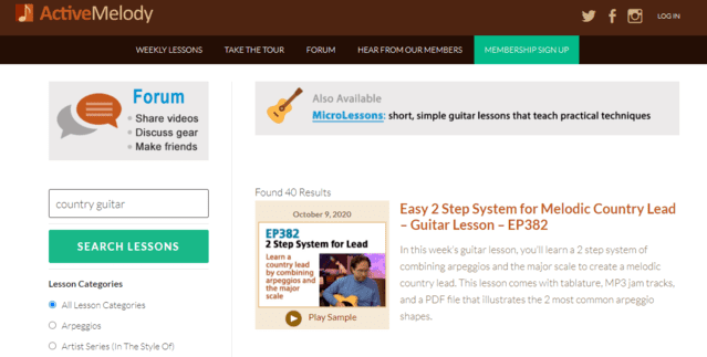 activemelody learn country guitar lessons online