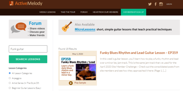 activemelody learn funk guitar lessons online