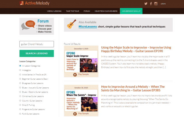activemelody learn guitar chord melody lessons online