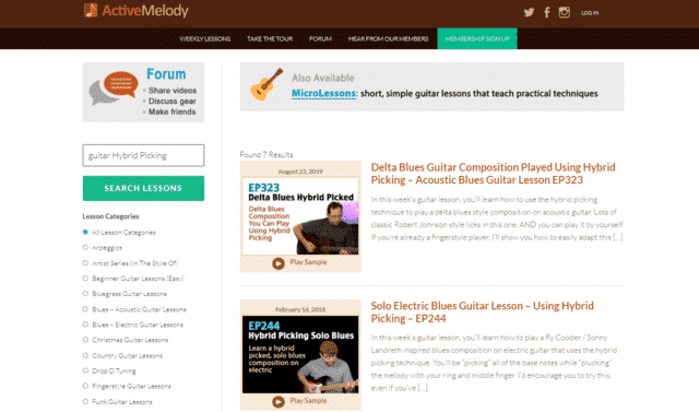 activemelody learn guitar hybrid picking lessons online