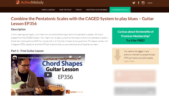 activemelody learn guitar pentatonic lessons online