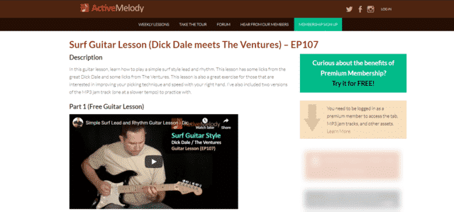 activemelody learn surf guitar lessons online