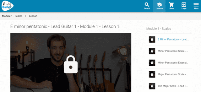 andyguitar learn guitar pentatonic lessons online