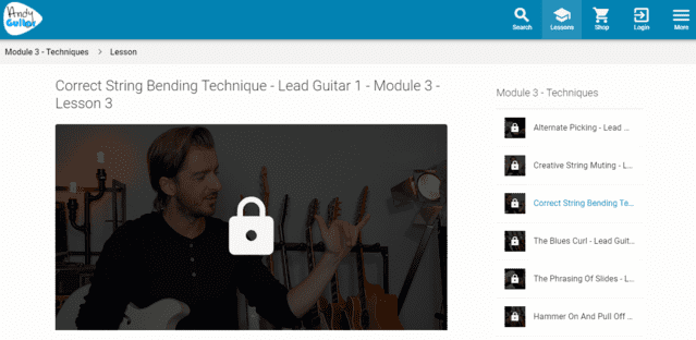 andyguitar learn guitar string bending lessons online