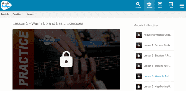 andyguitar learn guitar workouts and exercises lessons online