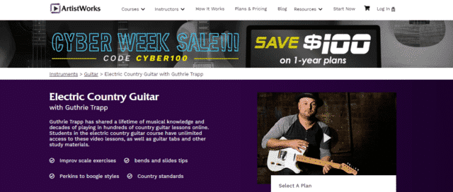 artistworks learn country guitar lessons online