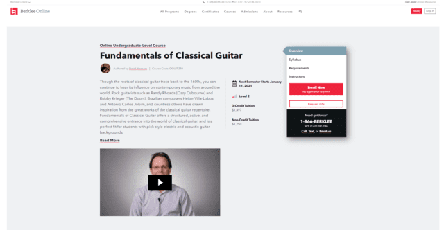 berklee learn guitar fundamentals lessons online