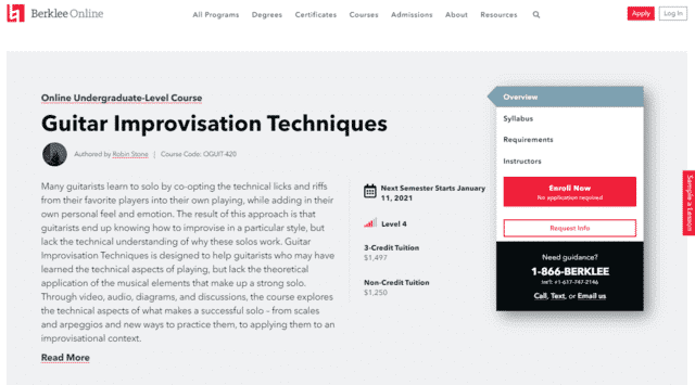 berklee learn guitar technique lessons online