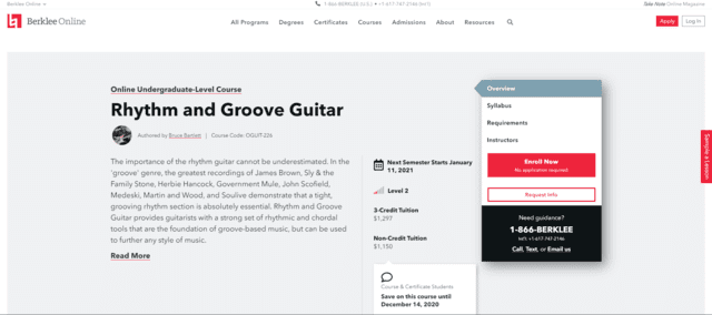 berklee learn rhythm guitar lessons online