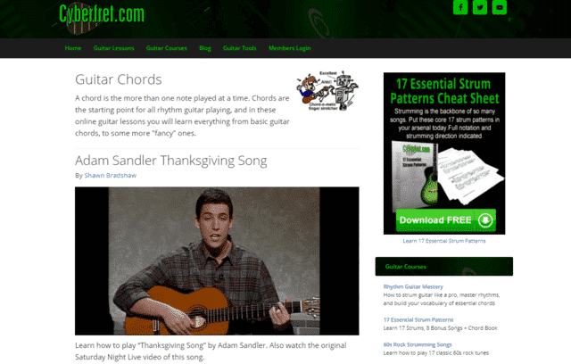 cyberfret learn guitar chord melody lessons online