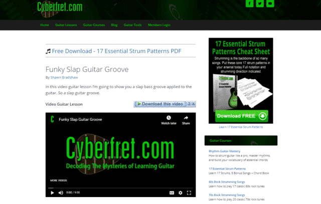 cyberfret learn guitar slapping techniques lessons online