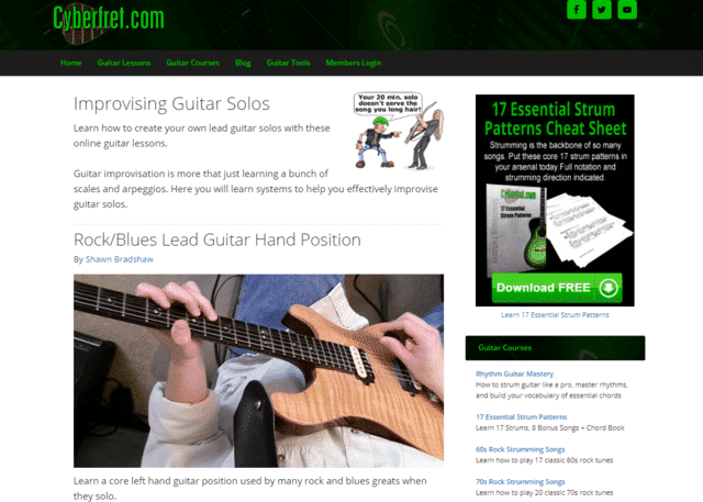 cyberfret learn guitar soloing lessons online