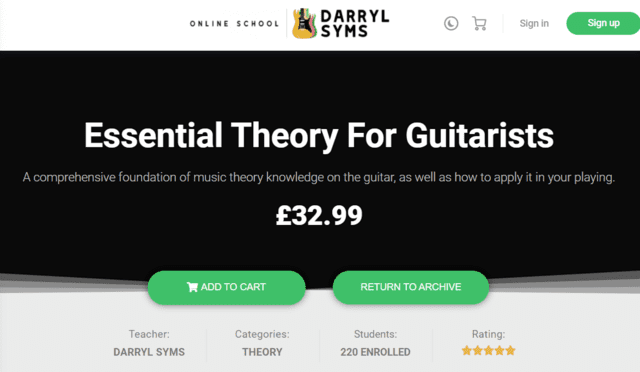 darrylsyms learn guitar applied theory lessons online